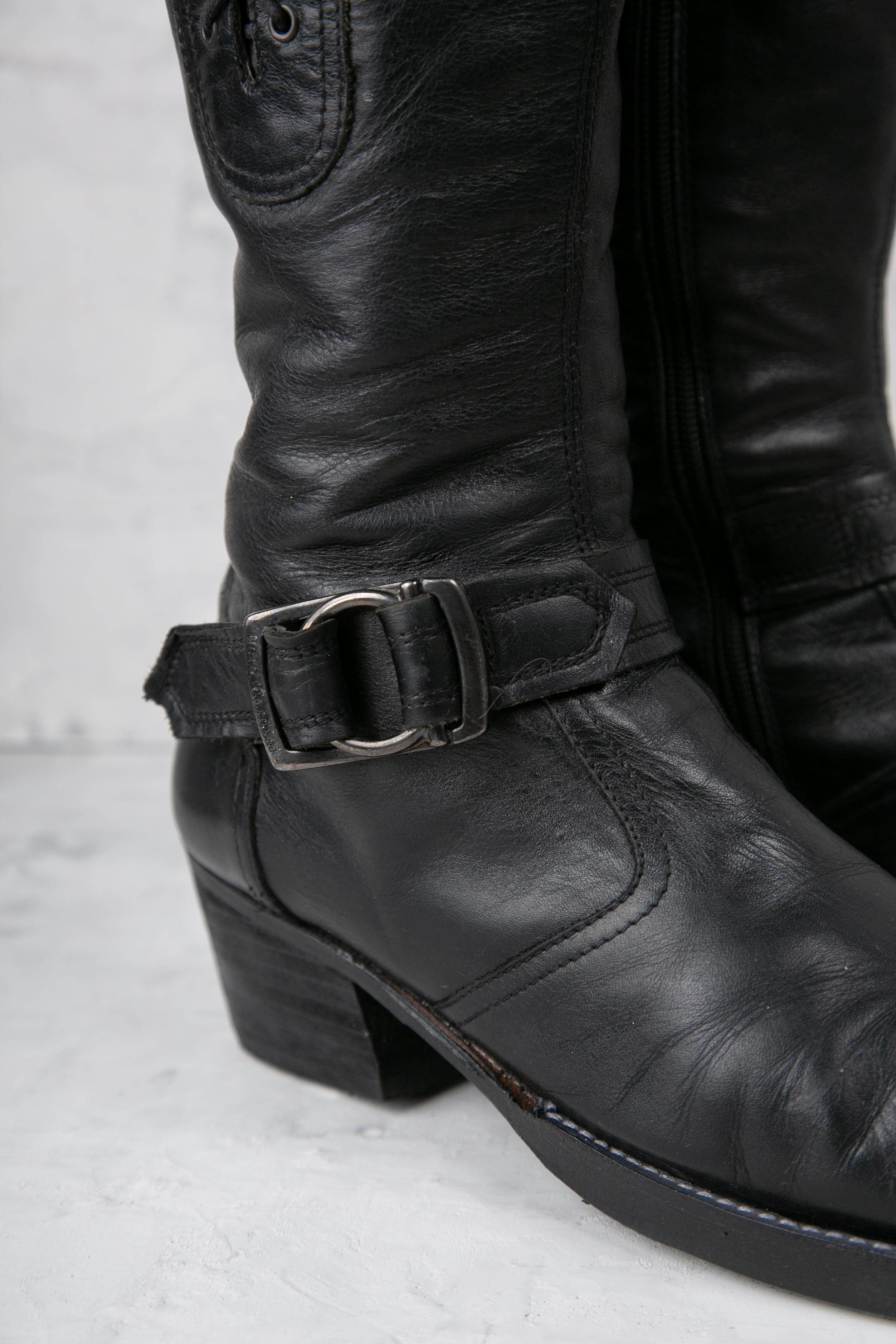 LACE-UP BUCKLED BOOTS