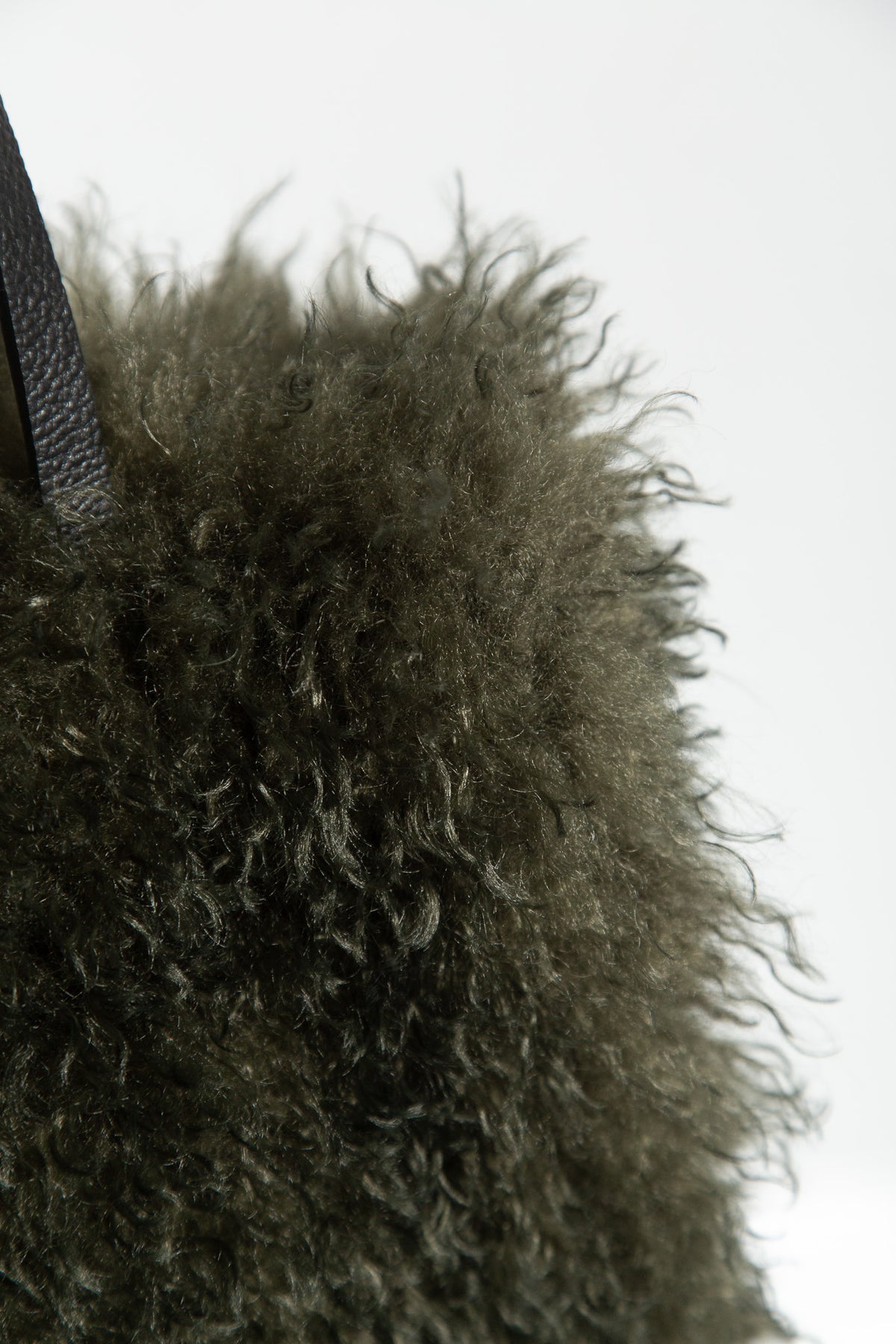 DARK GREEN FUR TOTE BAG