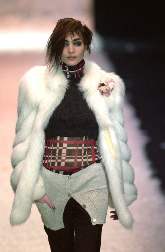 FW2001 CHECK MESH LONG SLEEVED TOP