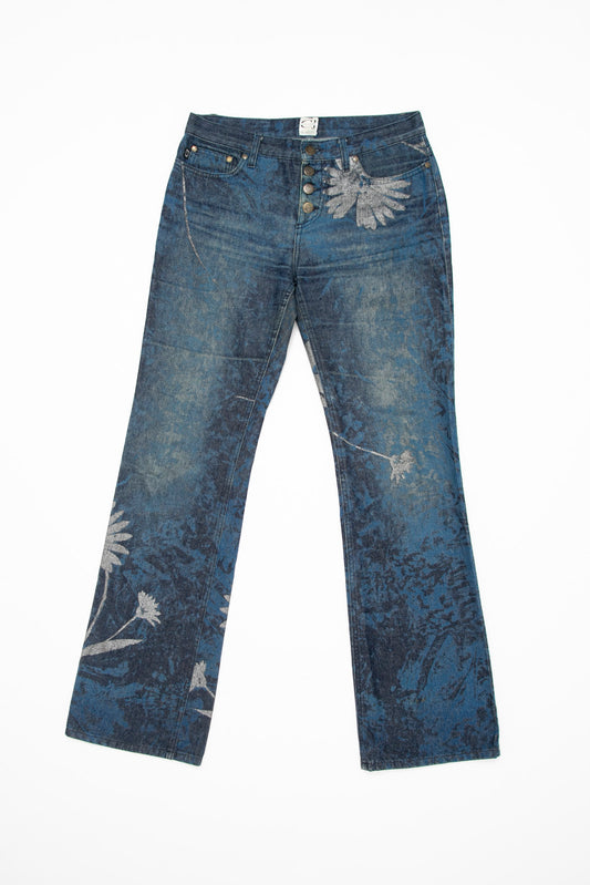 Cavalli Blue Floral Jeans
