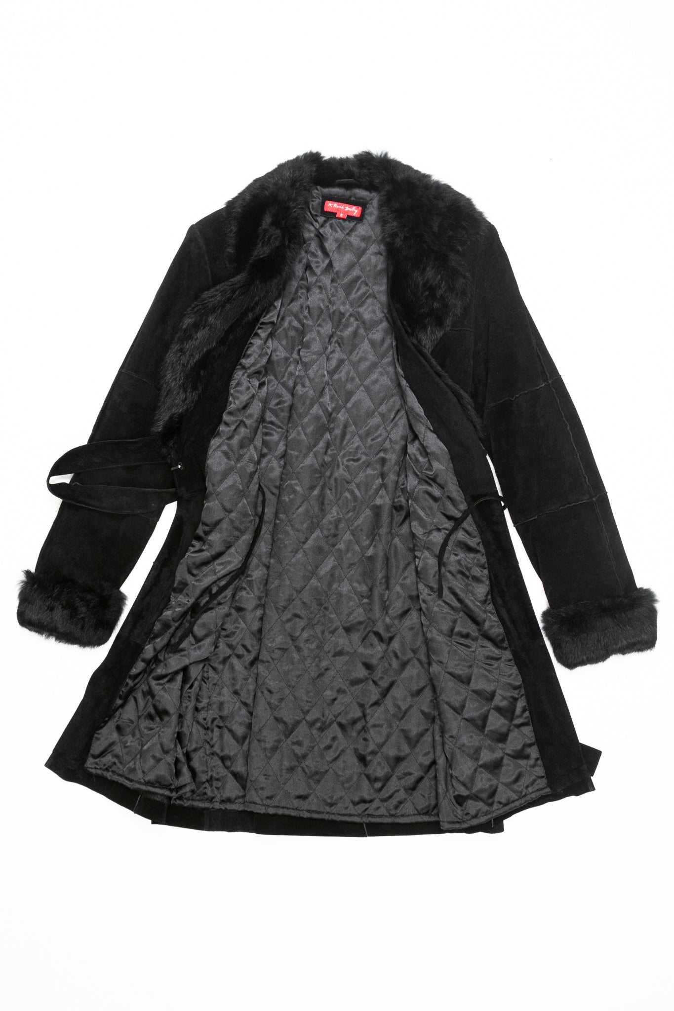 René Derhy Leather and Fur Long Jacket