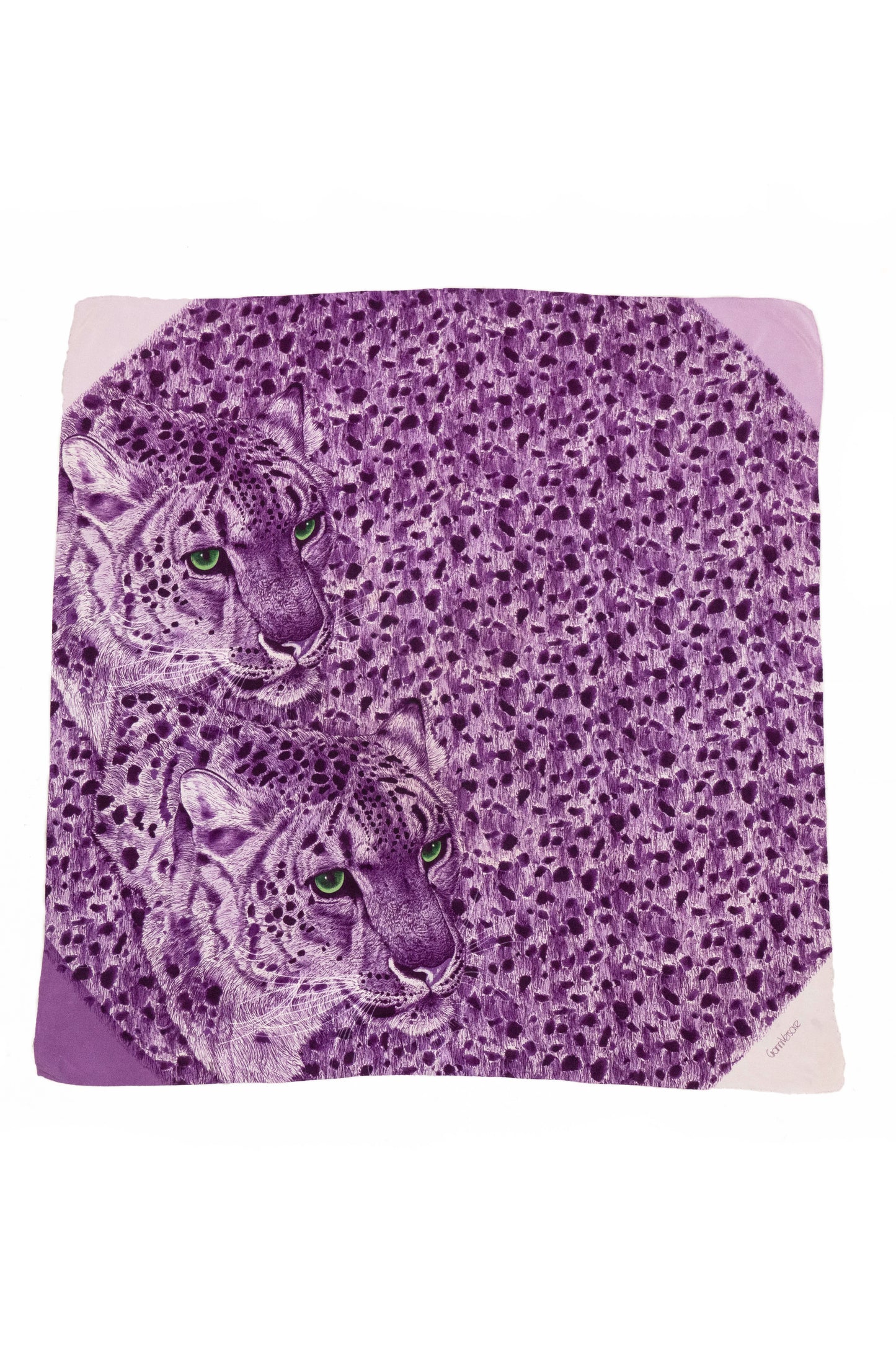 Versace Purple Tigers Silk Scarf