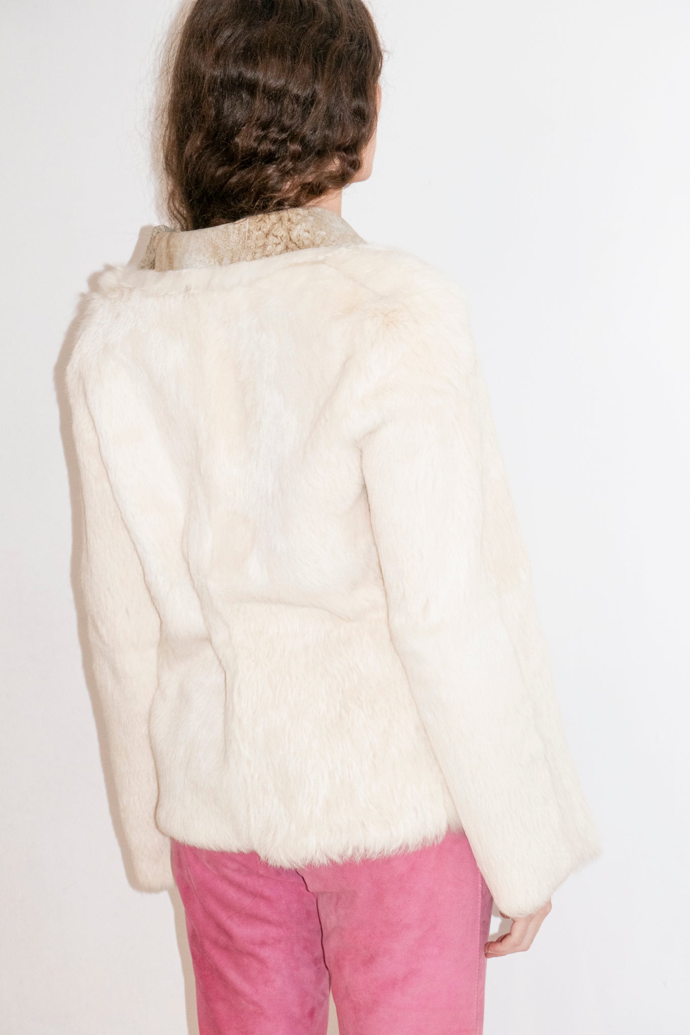 White Fur \ Rust Leather Jacket