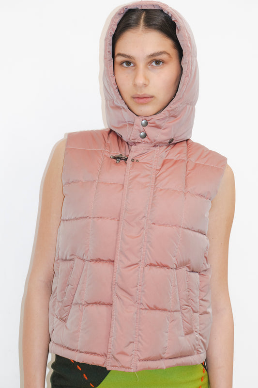 2000s Fay Pink Iridescent Puffer Vest