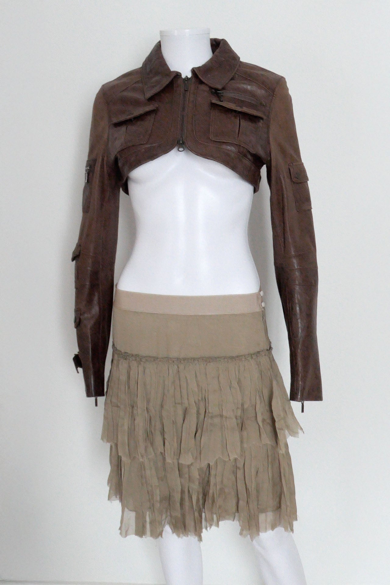 LEATHER CARGO BOLERO