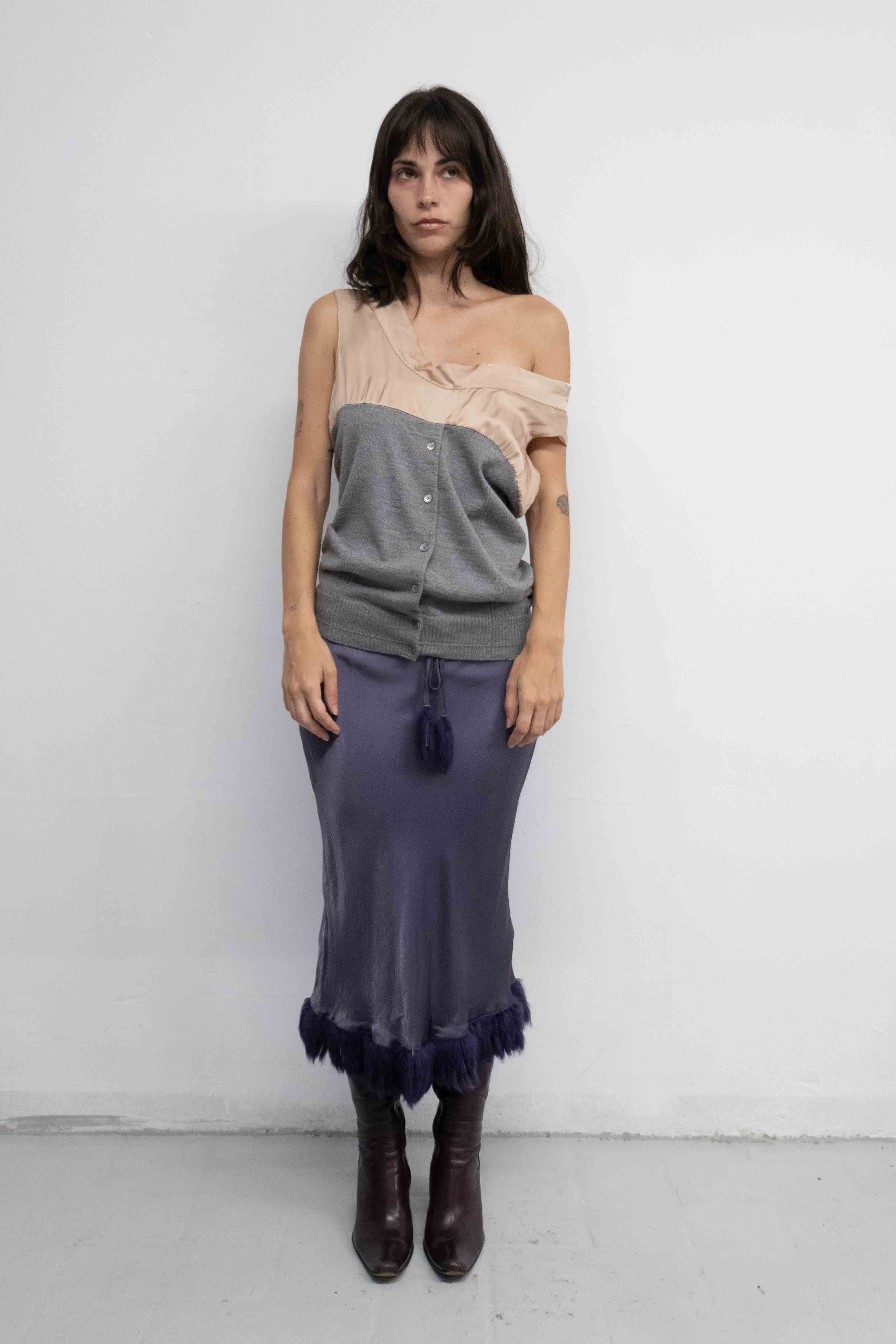 FW2004 SATIN KNITTED TOP