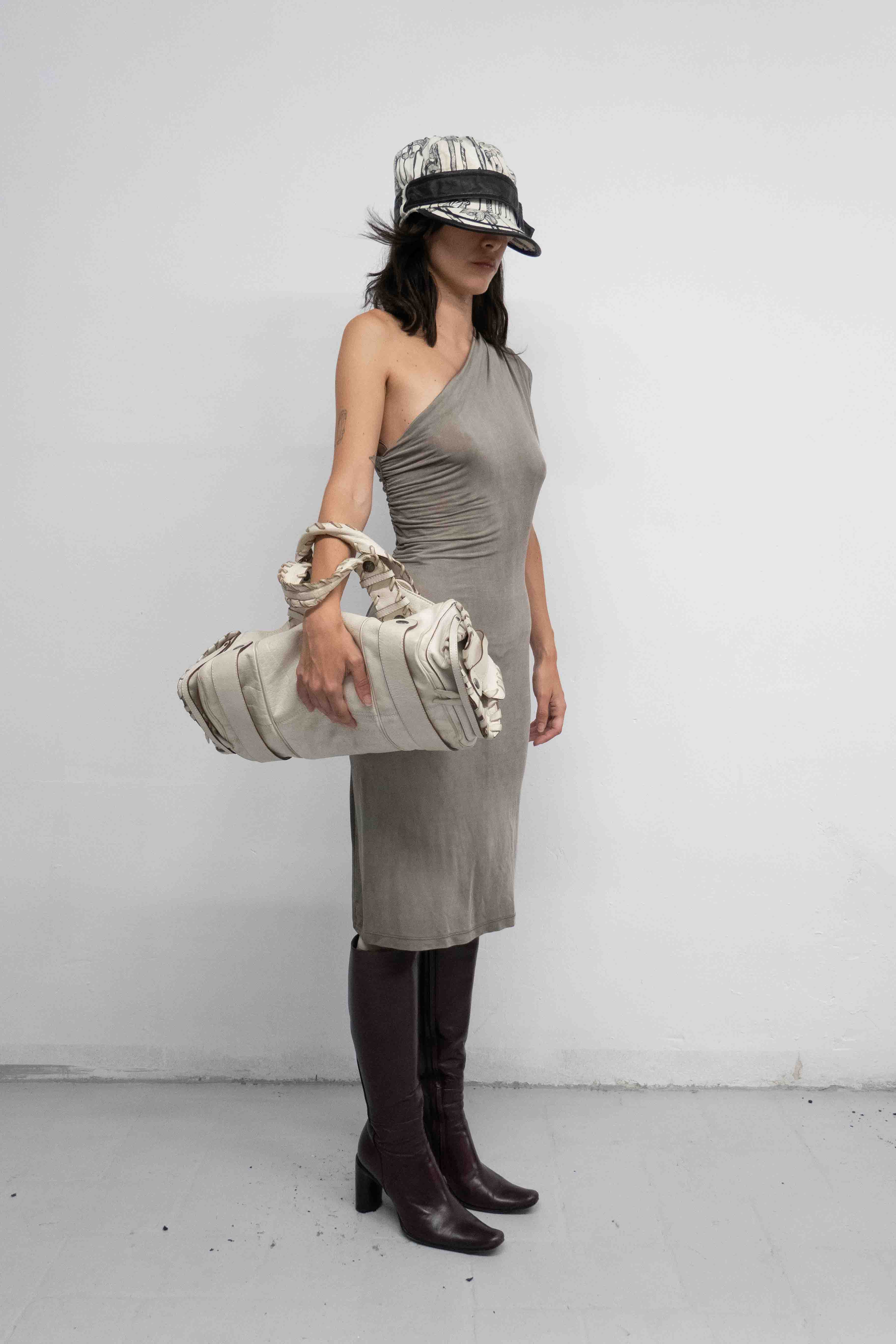 RUCHED ASYMMETRIC DRESS