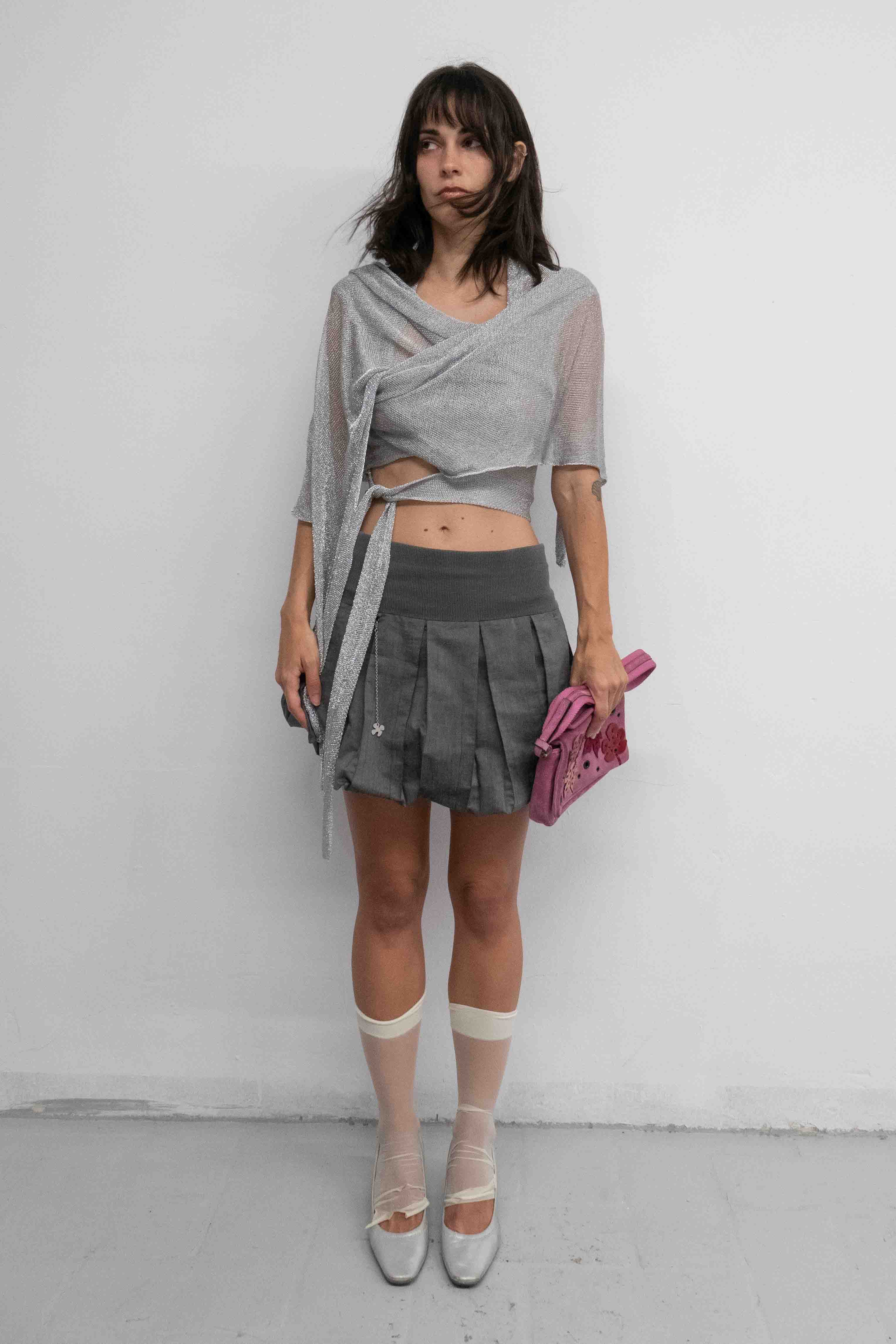 GREY OFFICE BUBBLE SKIRT