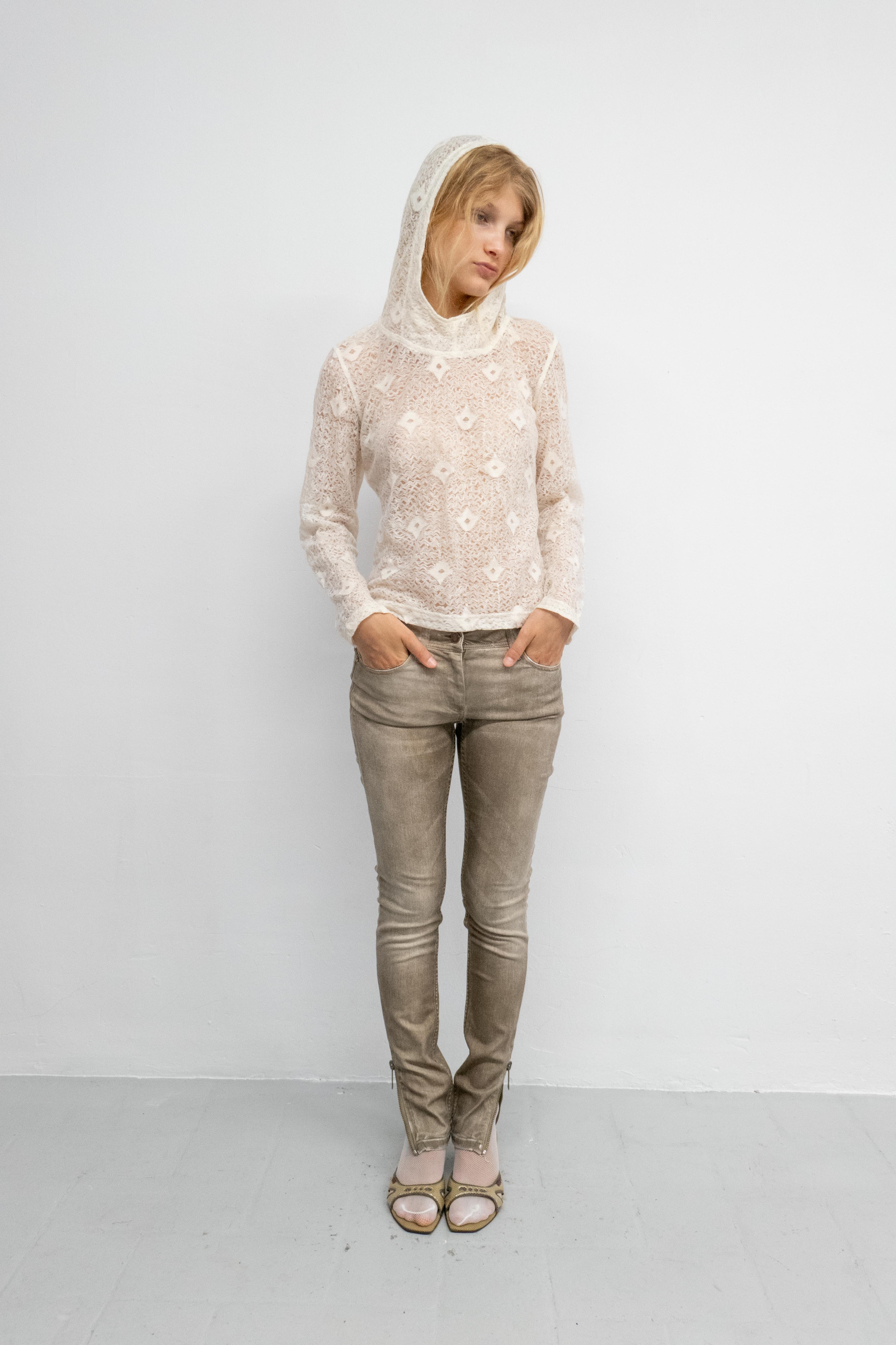 WASHED BROWN SKINNY PANTS