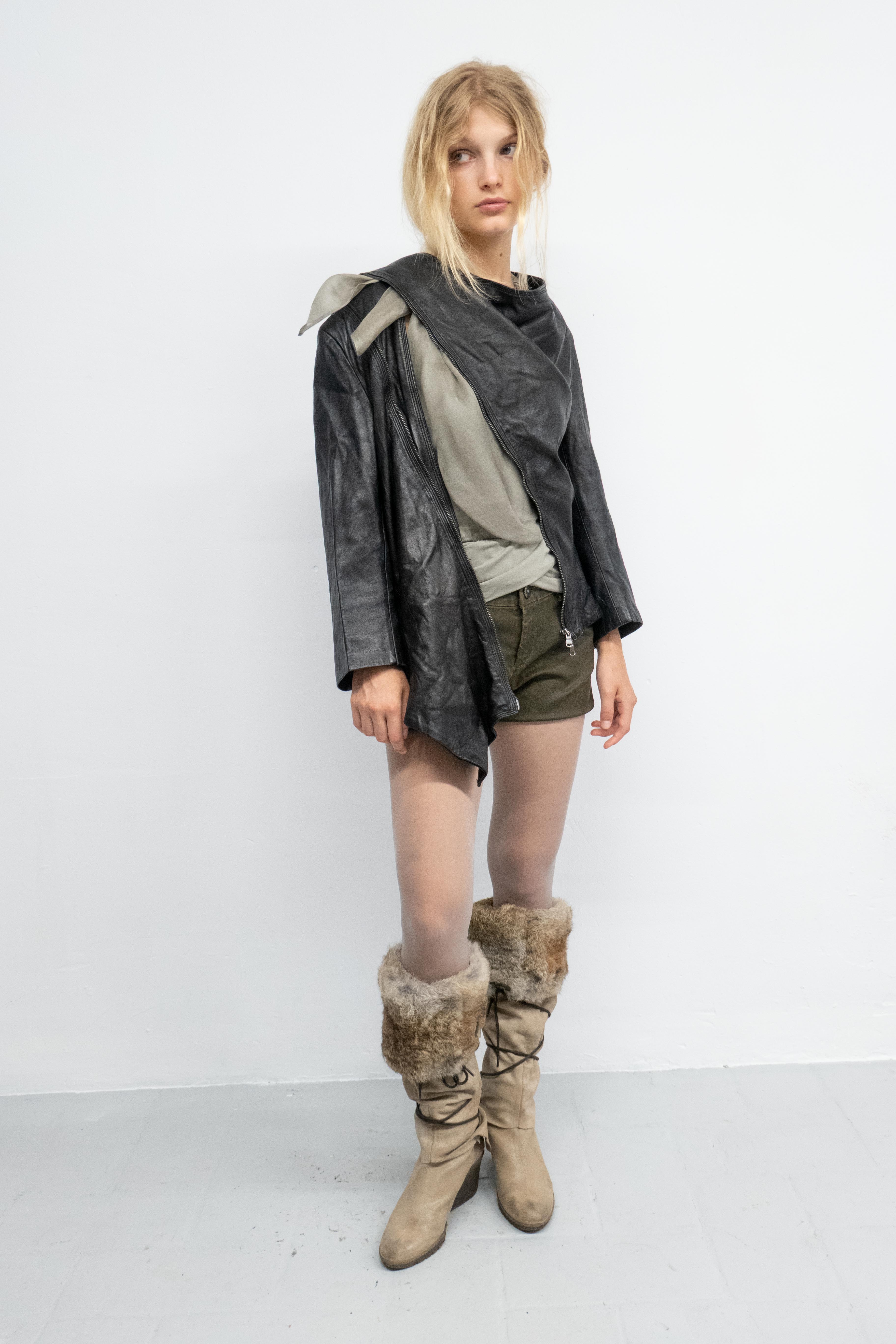 BROWN WAXED SHORTS