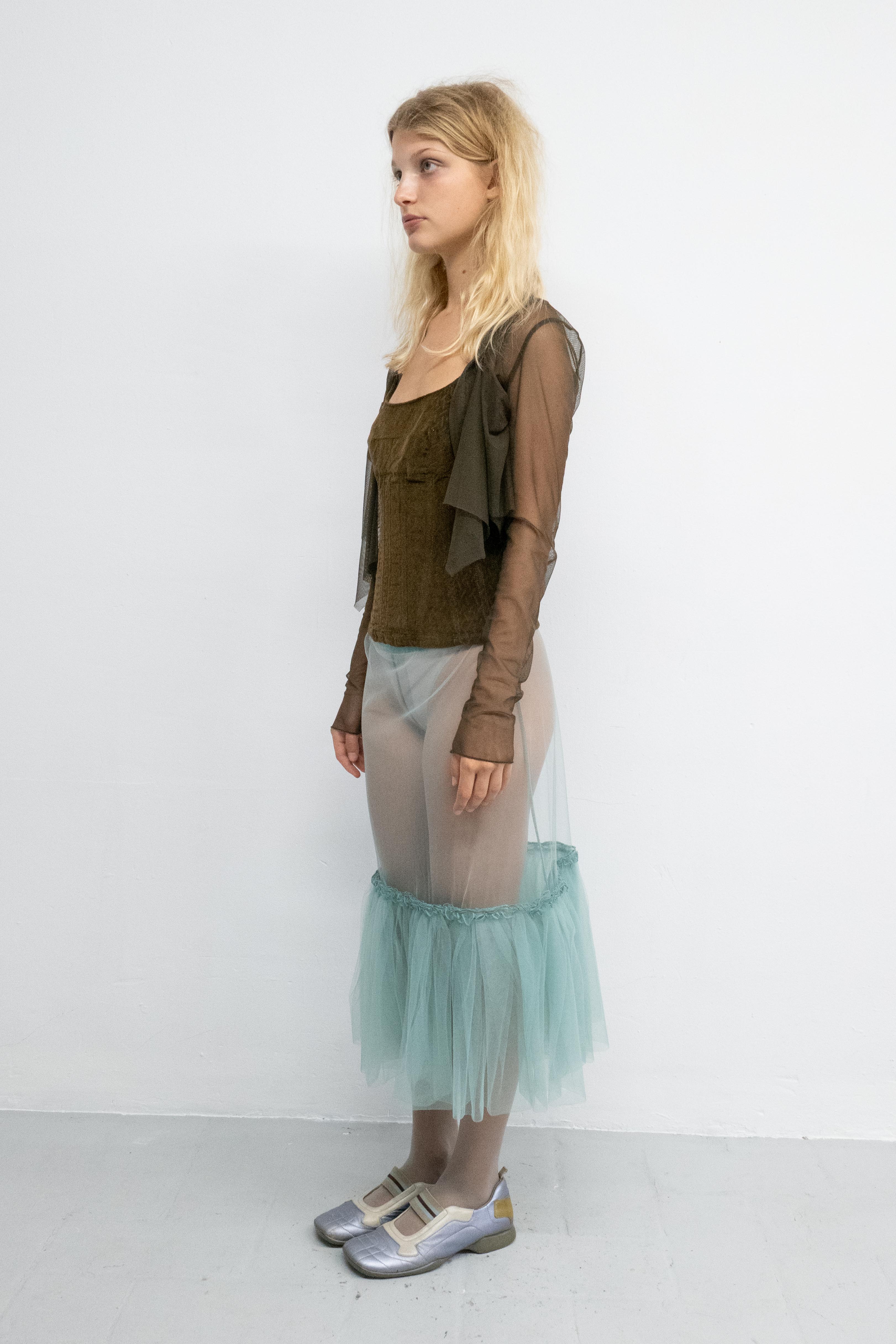 BROWN LAYERED SHRUG