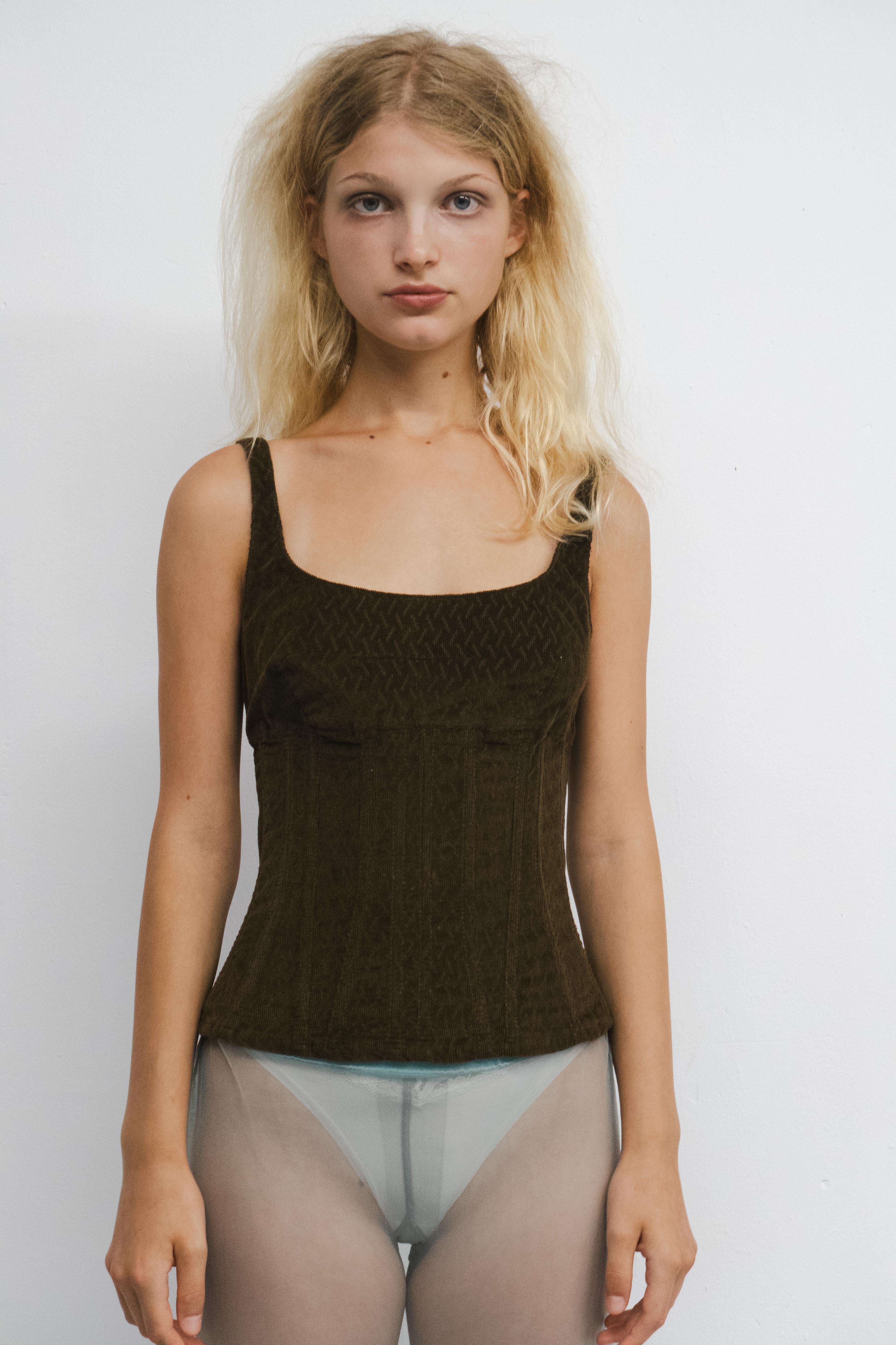BROWN CORDUROY CORSET