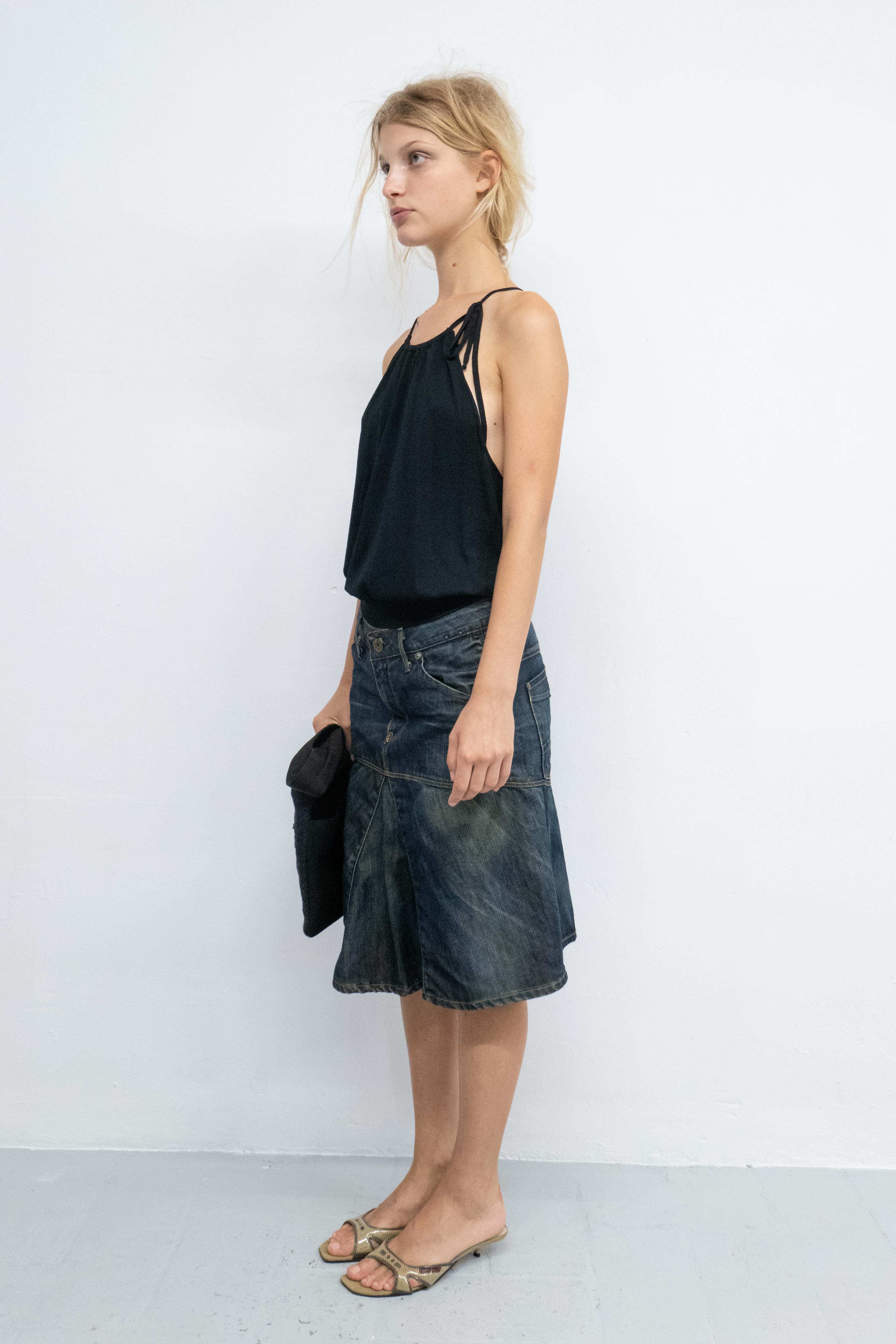 1990S LCAED NECKLINE VISCOSE TOP