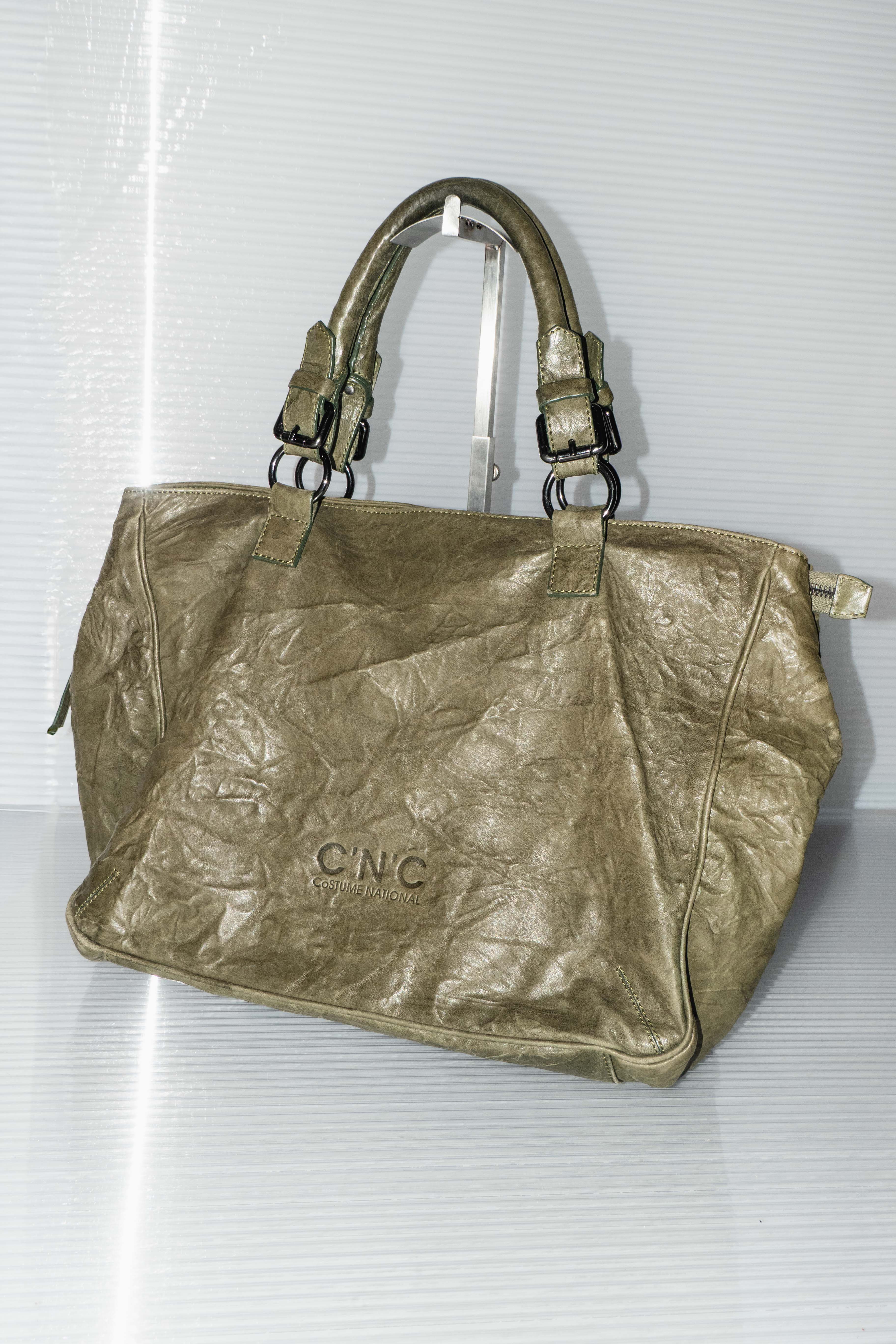 GREEN CRINKLE SHOULDER BAG