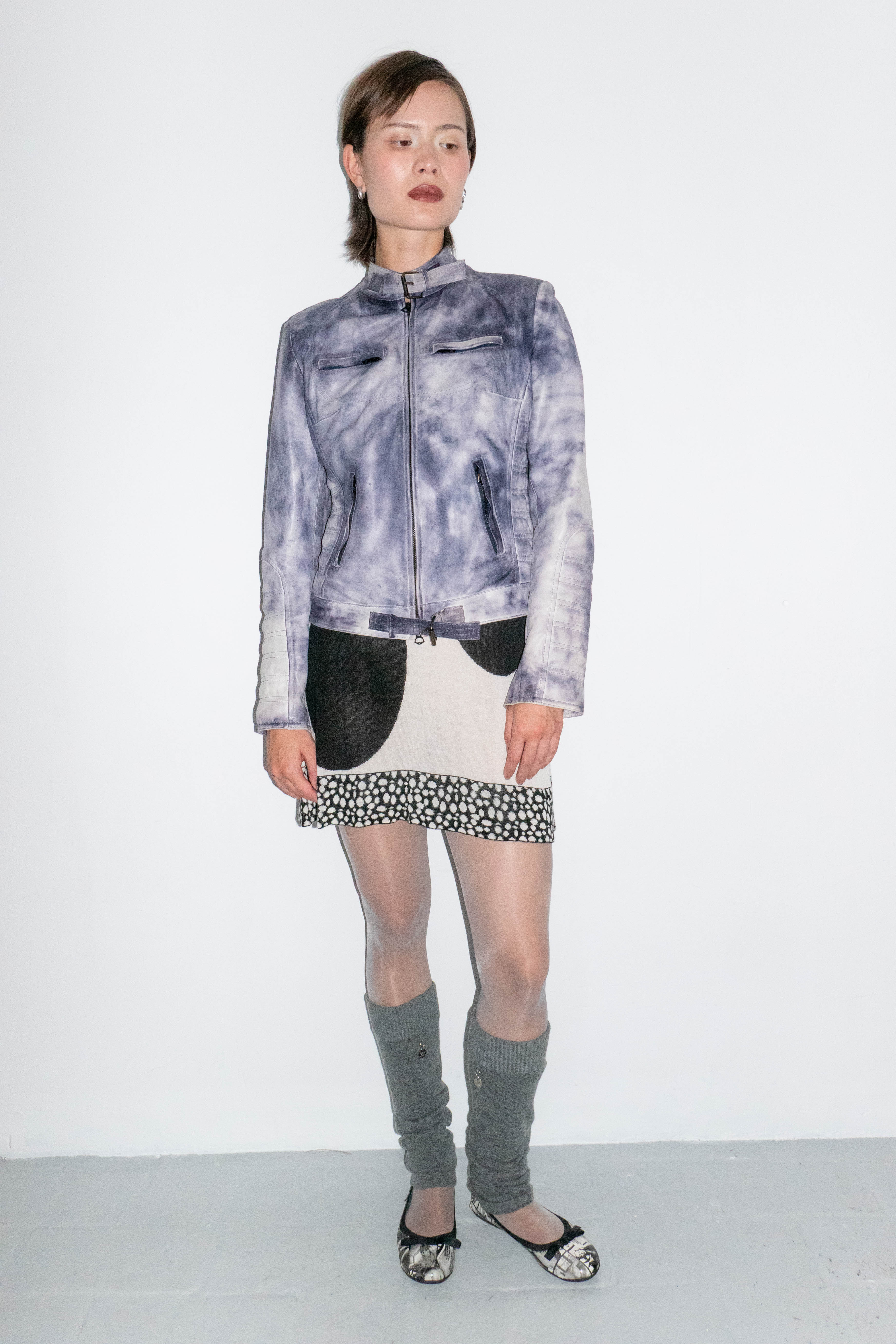 PURPLE WASHED LEATHER JACKET