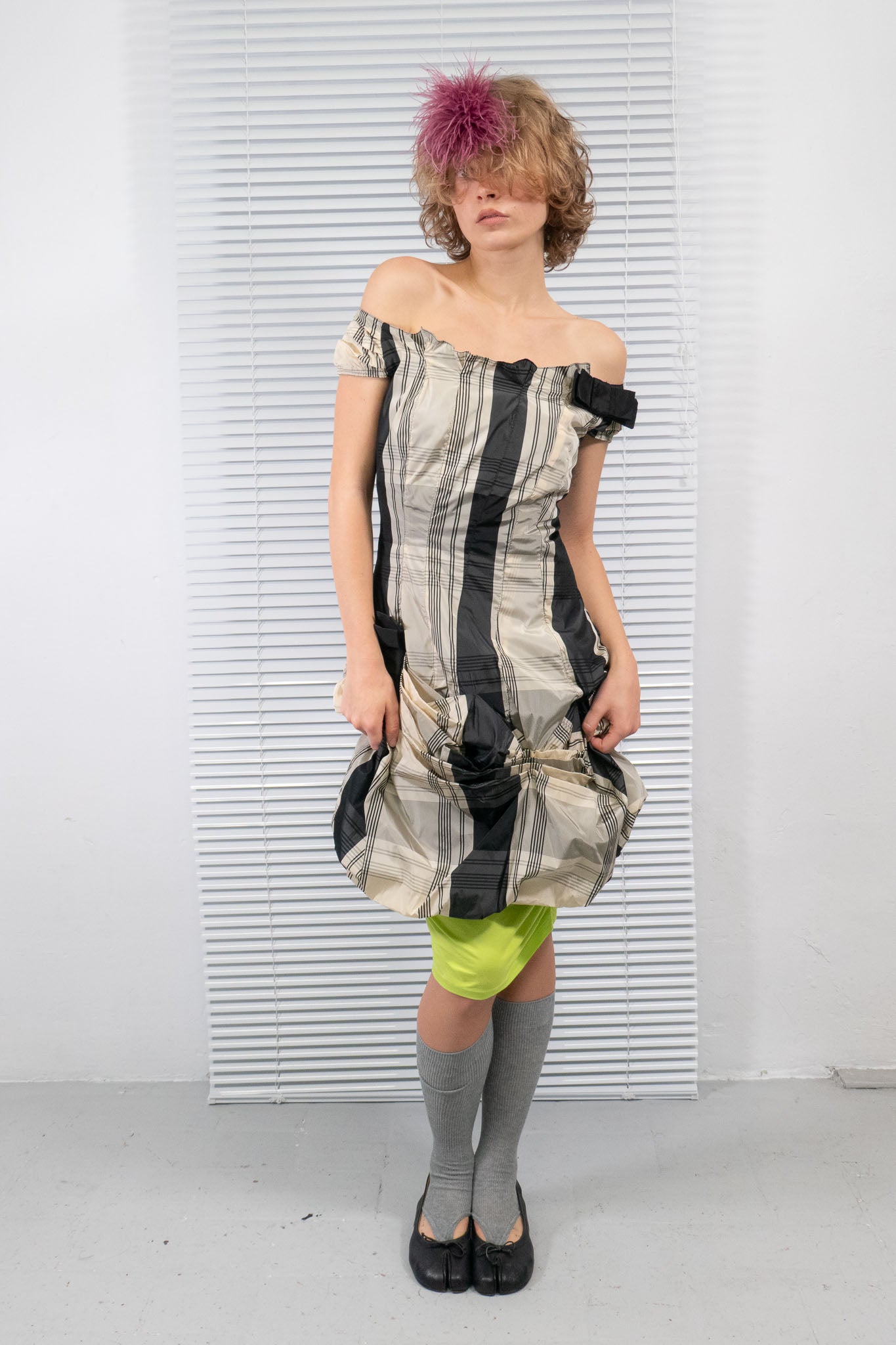 PLAID BUSTIER BUBBLE DRESS