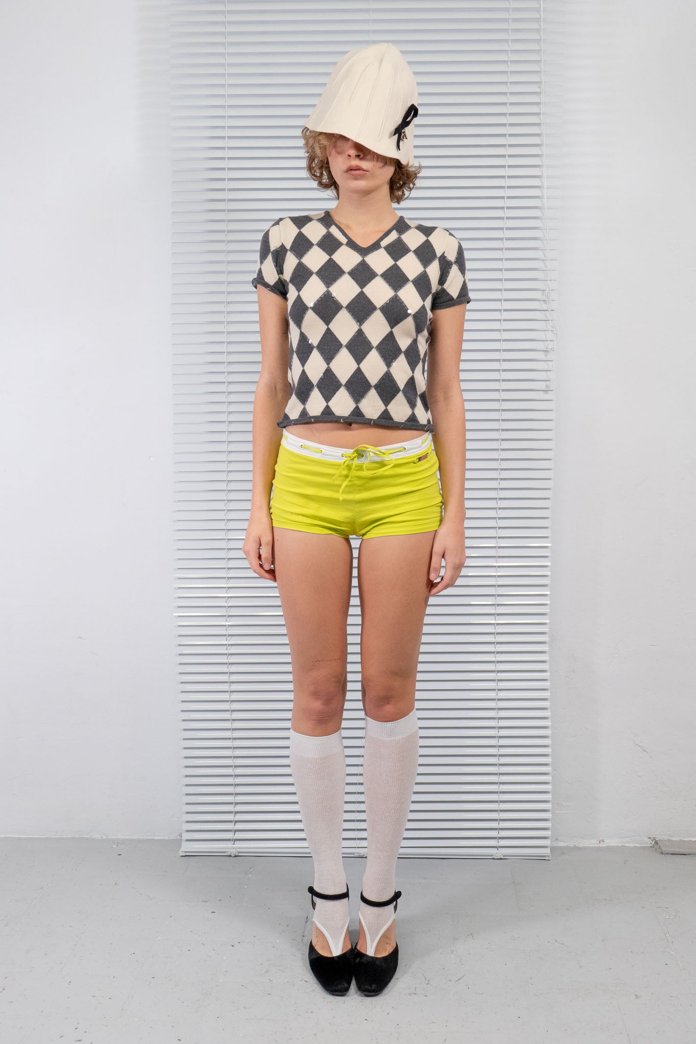 YSL ARGYLE SEQUINES KNIT TOP