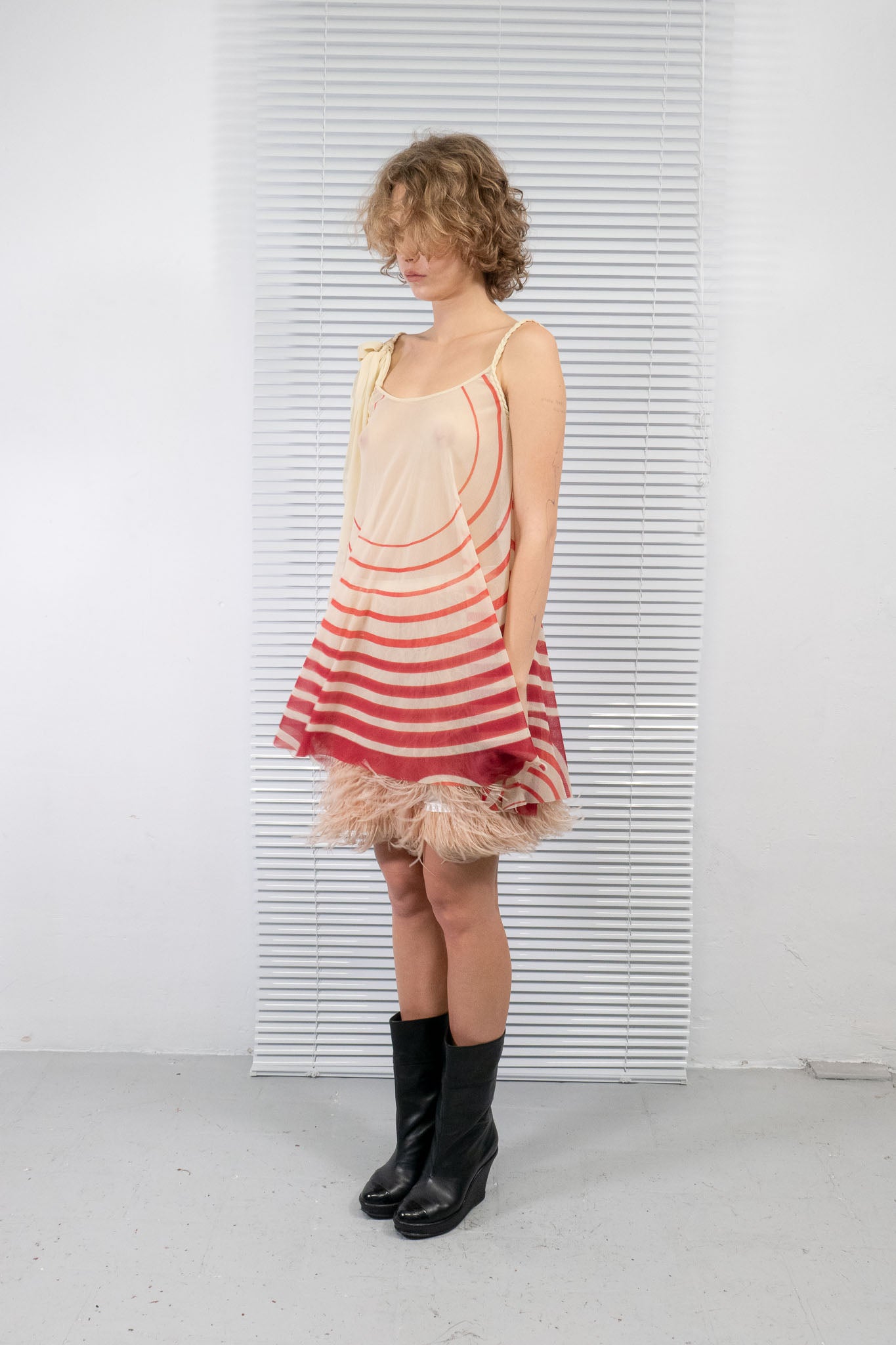 JEAN PAUL GUALTIER GRADIENT CIRCULAR MESH TOP