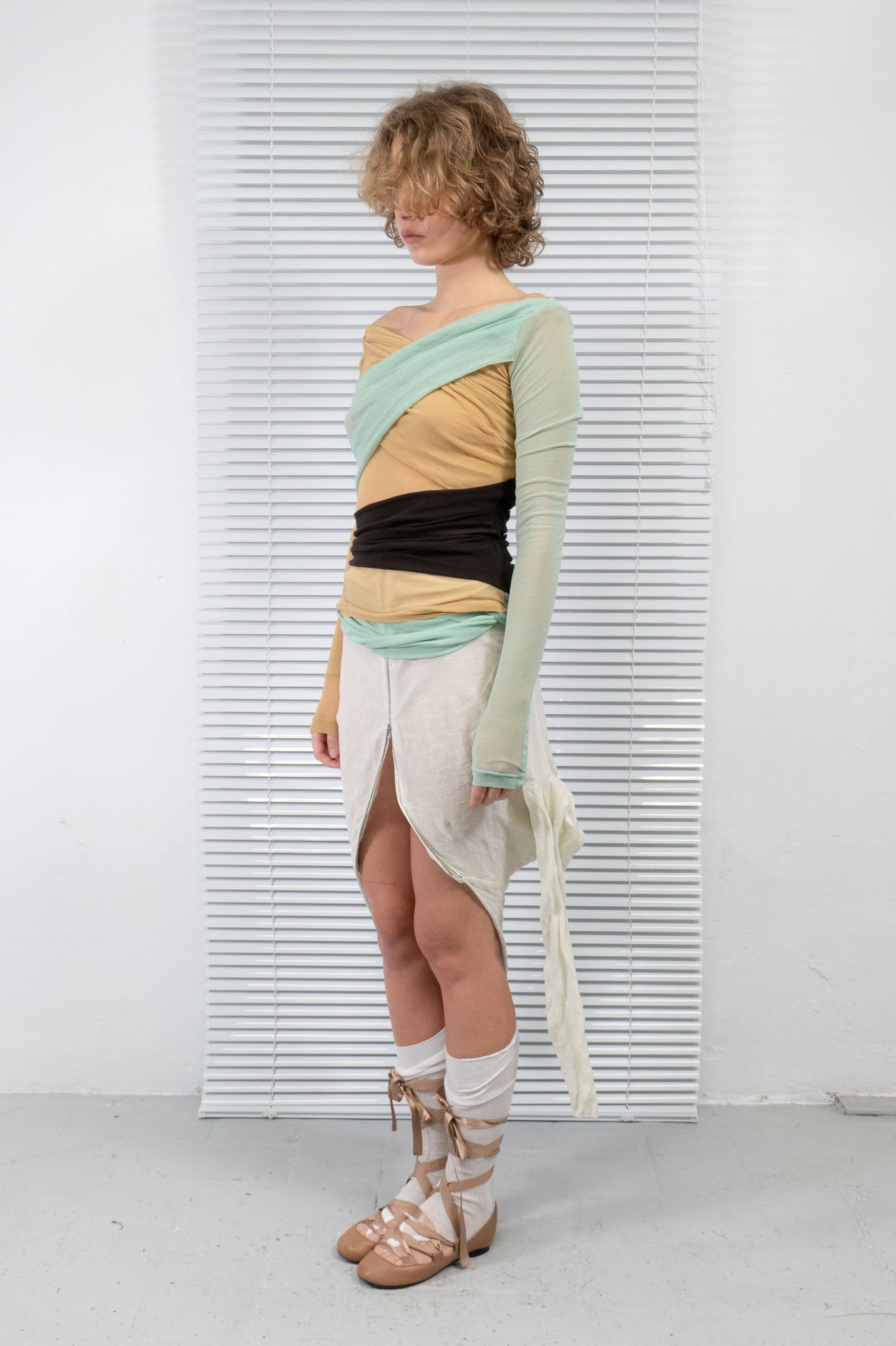 PLEIN SUD SS2003 LAYERED MESH TOP