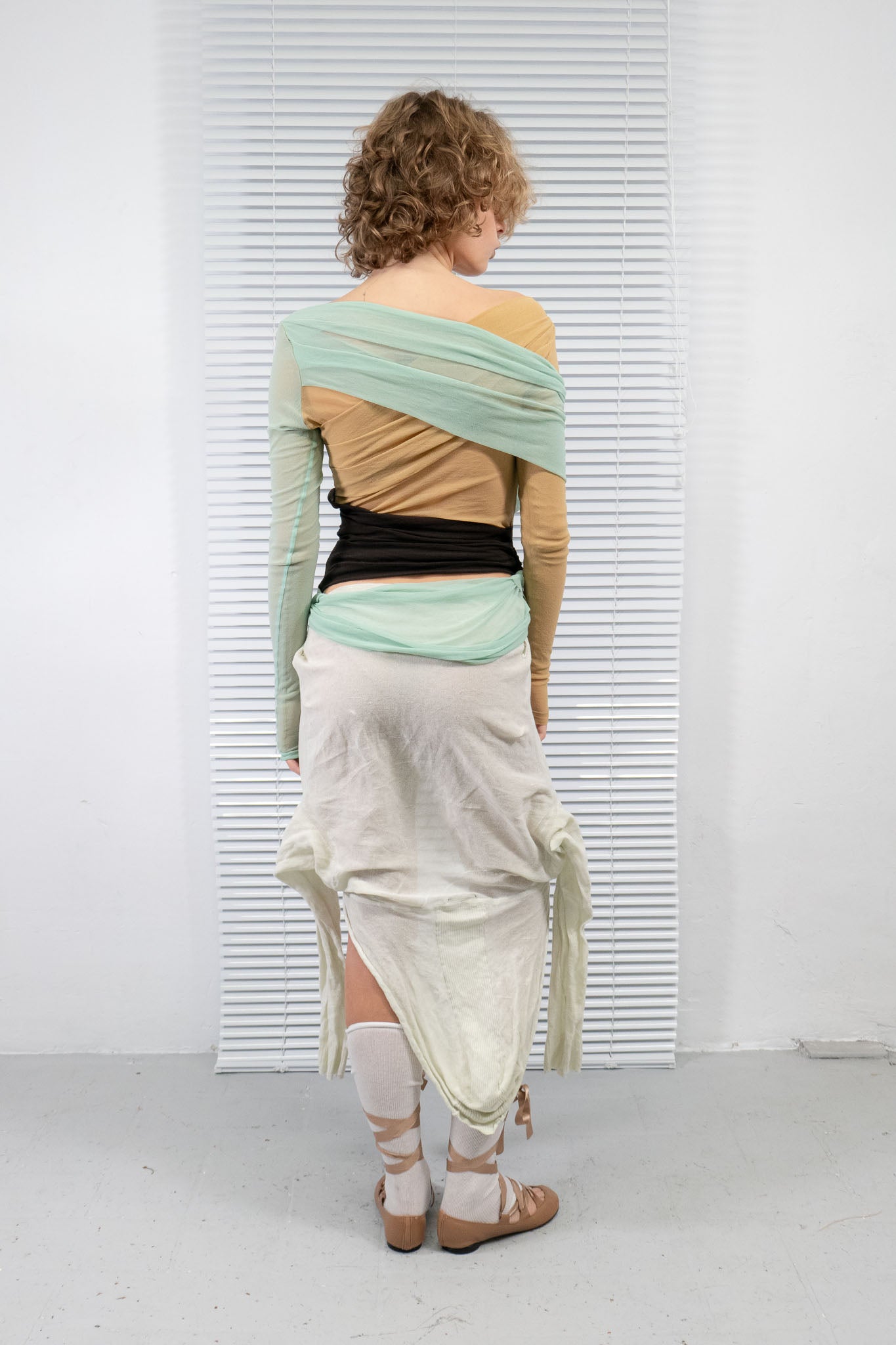 PLEIN SUD SS2003 LAYERED MESH TOP