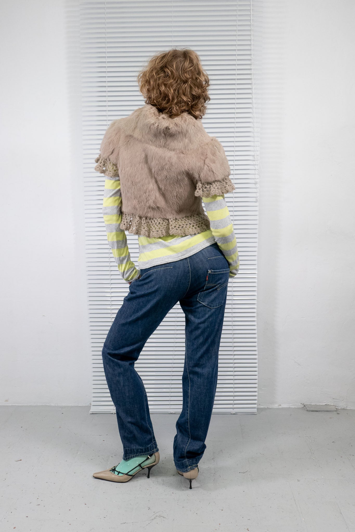 RABBIT FUR KNIT BOLERO