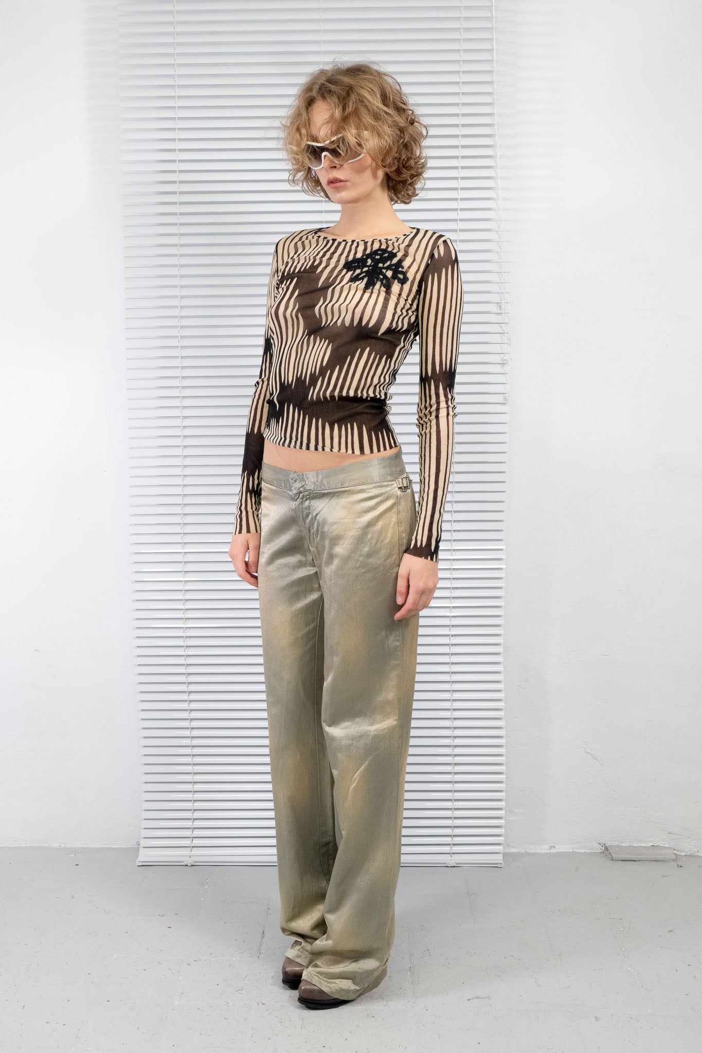 KENZO MESH TEXTURED LONG-SLEEVED TOP