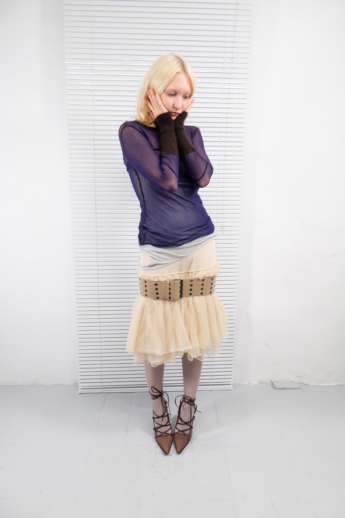 CREAM LAYERED TULLE BALLET TUTU SKIRT\DRESS