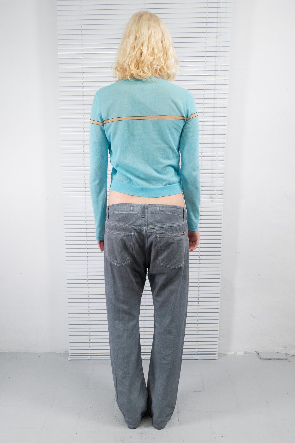 DIESEL GREY WASHED OVERSIZED JEANS