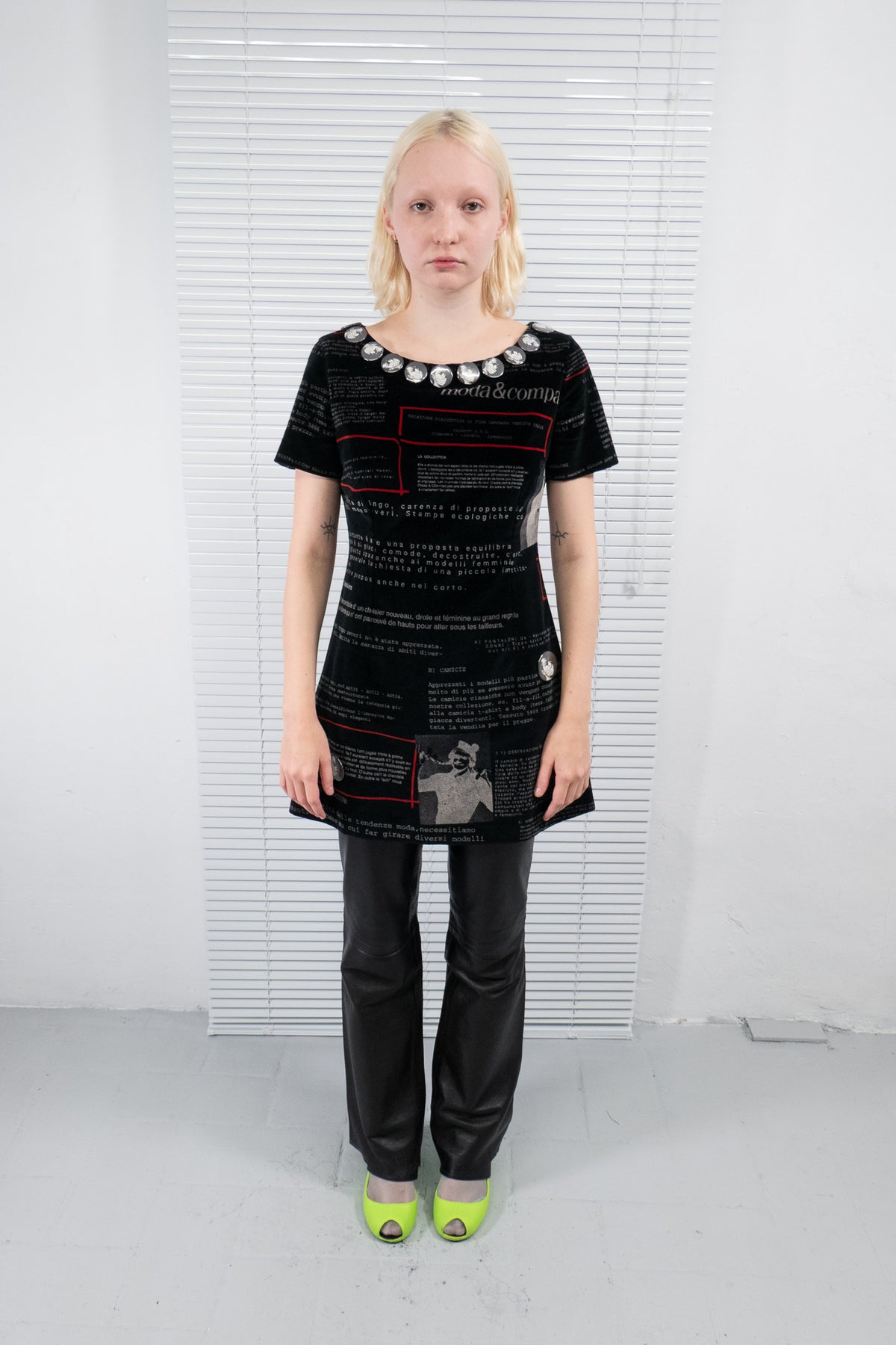 MOSCHINO RARE NEWSPAPER PRINT MINI DRESS