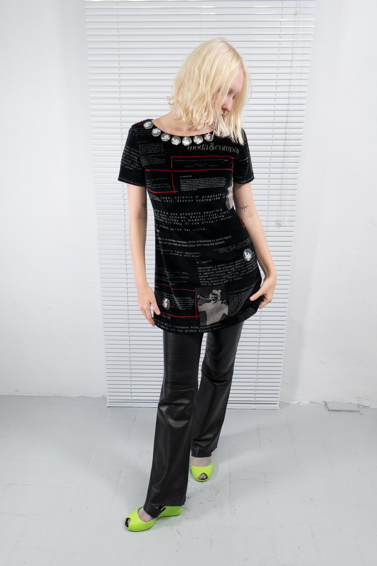 MOSCHINO RARE NEWSPAPER PRINT MINI DRESS