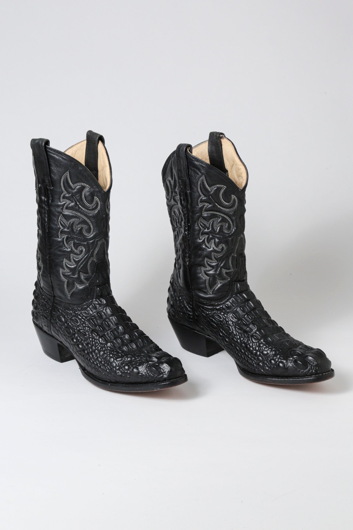Cowhide Black Cowboy Boots (39)