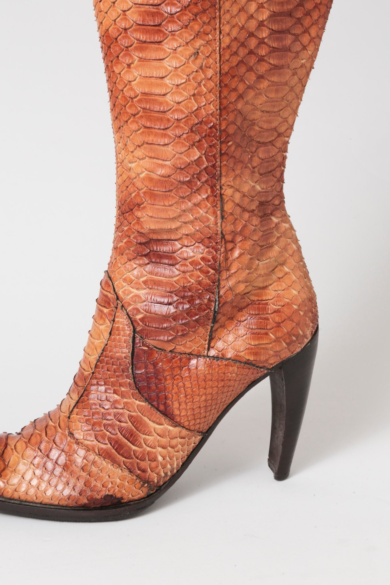 Snake Patchwork Pointy Boots