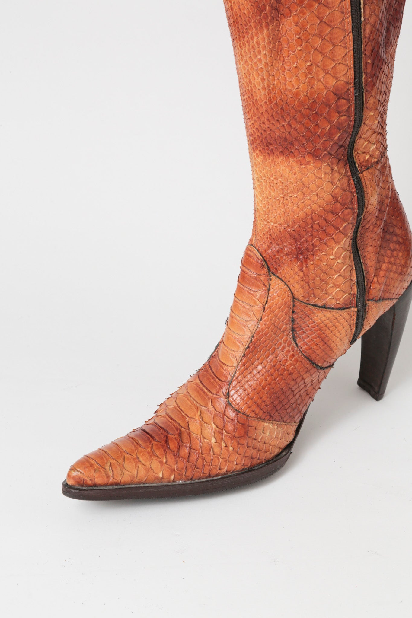 Snake Patchwork Pointy Boots