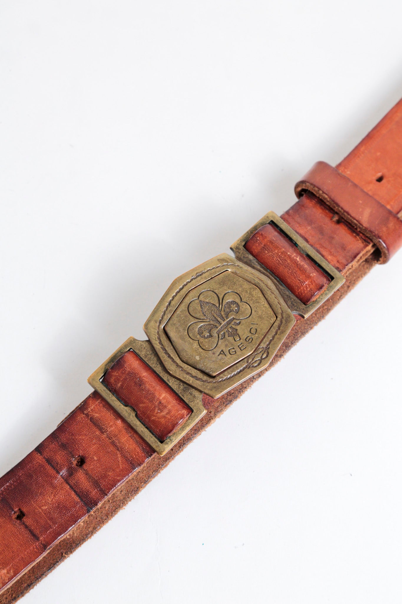 Brown Leather Buckled Belt