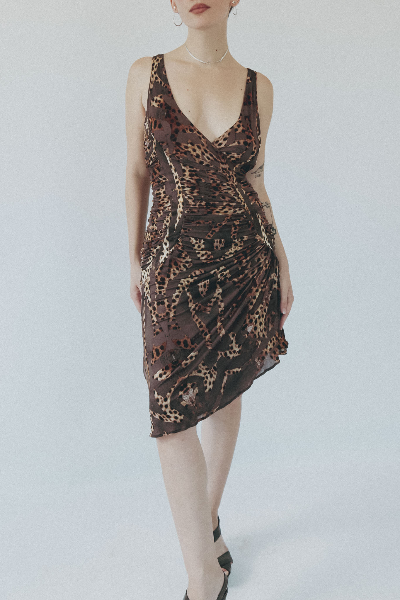 Roberto Cavalli Leopard Ruched Dress