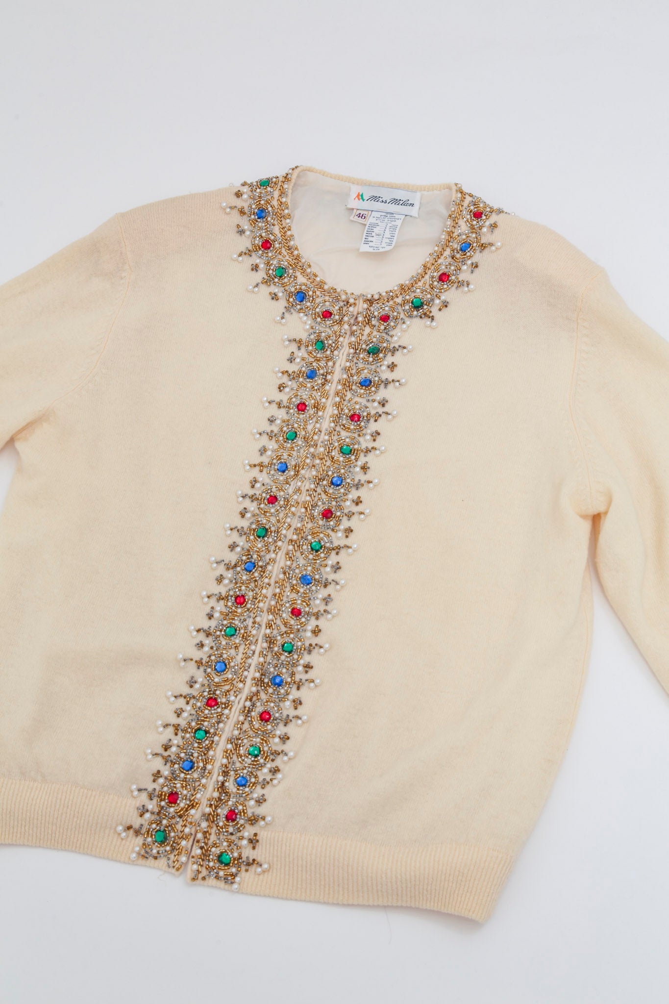 Beaded Pearl Wool Sweater