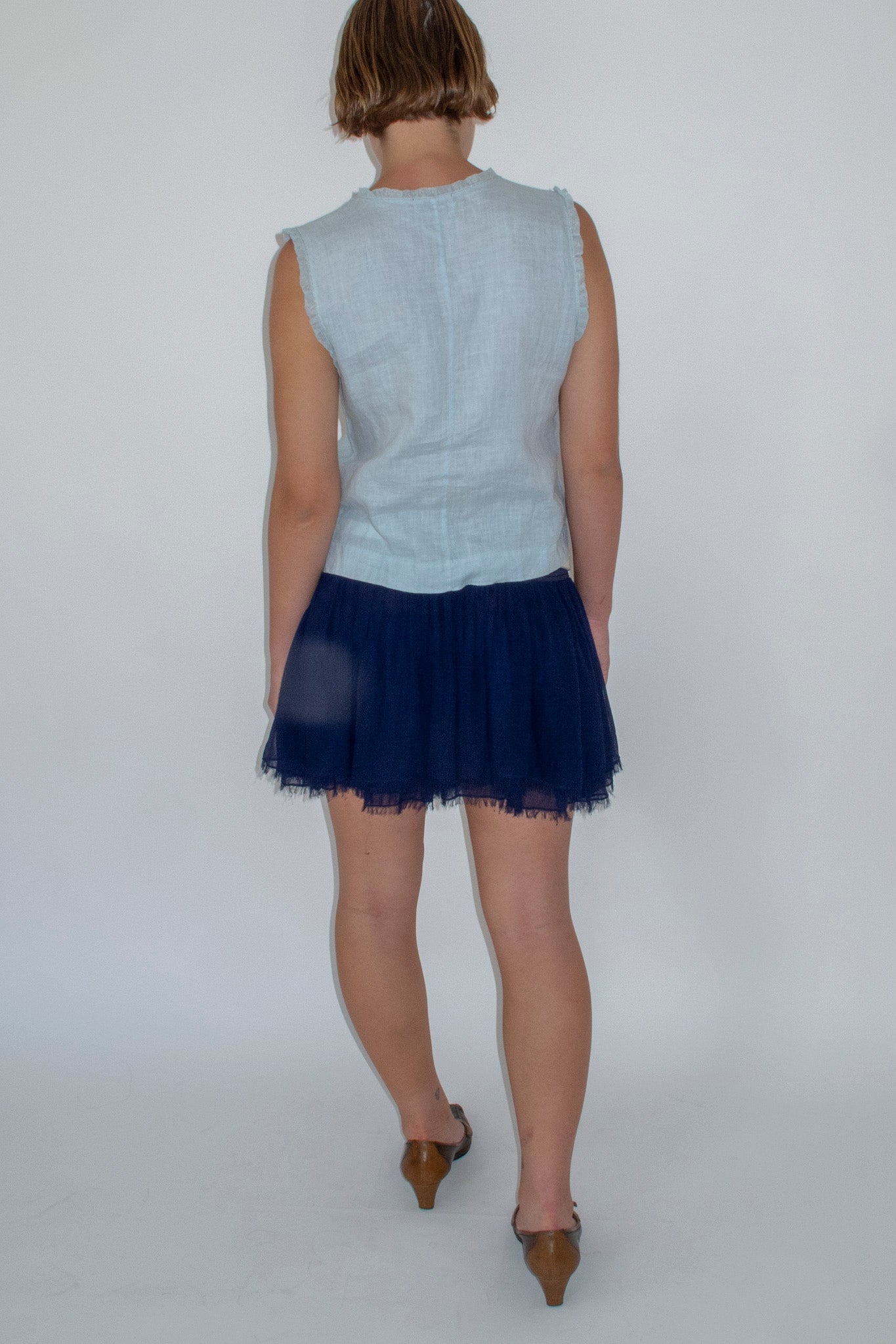 Armani Chiffon Blue Skirt