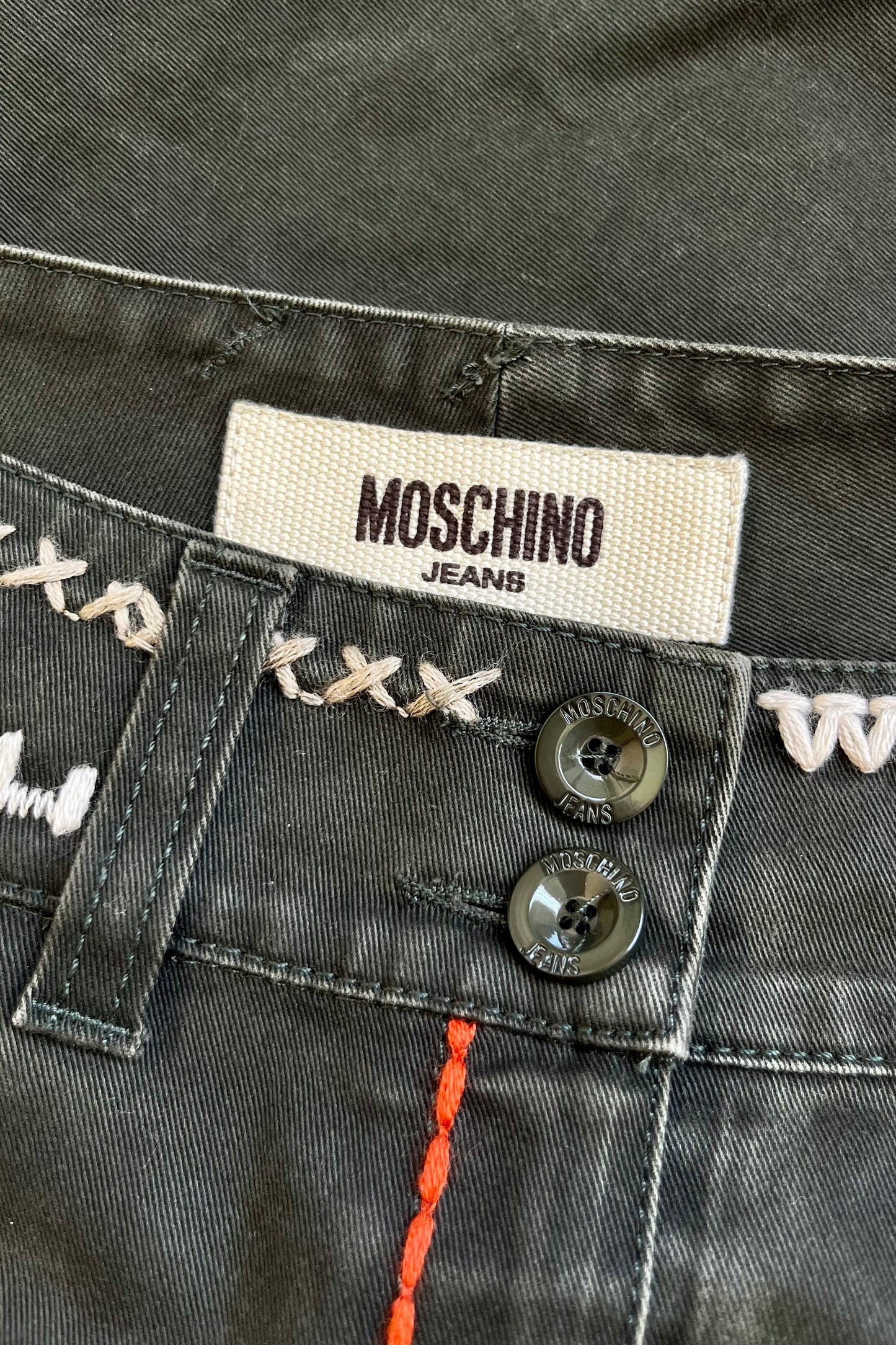 Moschino Khaki Pleated Skirt